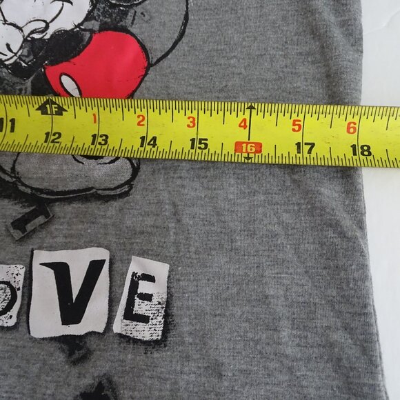 Disney Gray Minnie Mickey Mouse True Love Graphic Tee Women Juniors Size L 11-13 - Picture 6 of 7